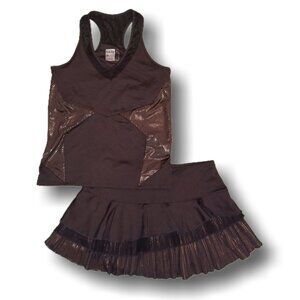 LUCKY IN LOVE tennis pickleball golf OUTFIT tank top & skirt/skort SIZE MEDIUM